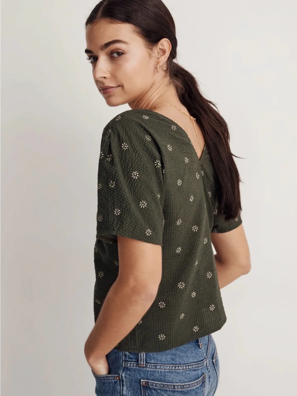 Madewell Voile Puff-Sleeve Top in Floral